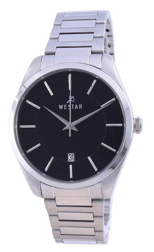 Westar Black Dial Stainless Steel Quartz 50213 STN 103 Men’s Watch