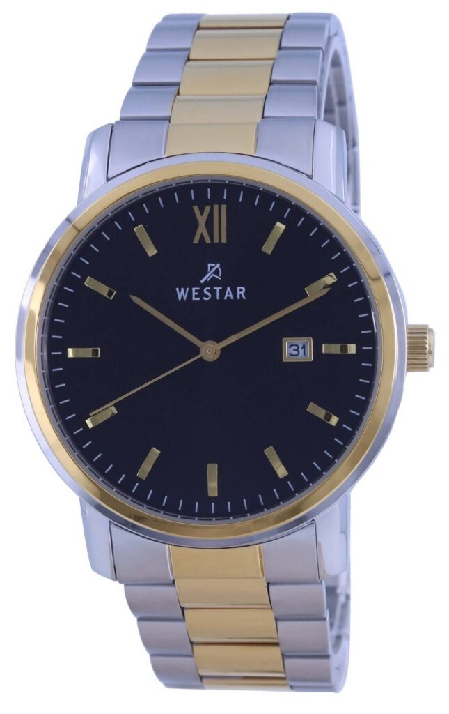 Westar Black Two Tone Stainless Steel Quartz 50245 CBN 103 Men’s Watch