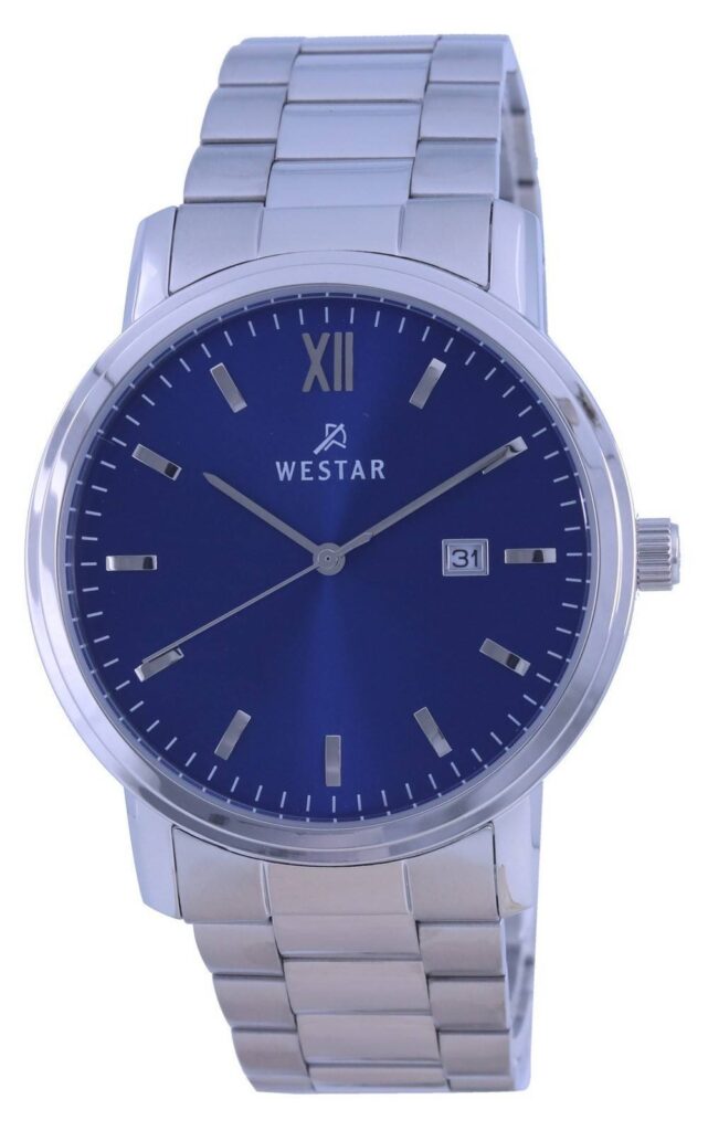 Westar Blue Dial Stainless Steel Quartz 50245 STN 104 Men’s Watch