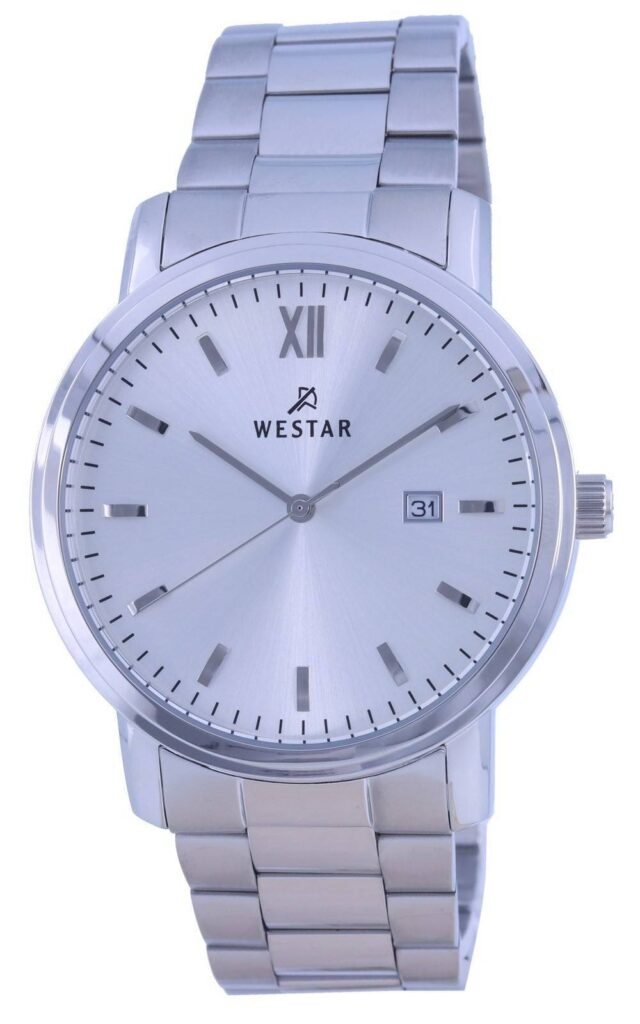 Westar White Dial Stainless Steel Quartz 50245 STN 107 Men’s Watch
