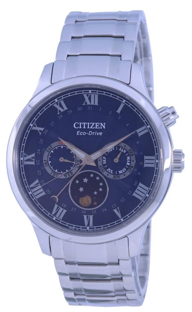 Citizen Moon Phase Blue Dial Stainless Steel Eco-Drive AP1050-81L Men’s Watch