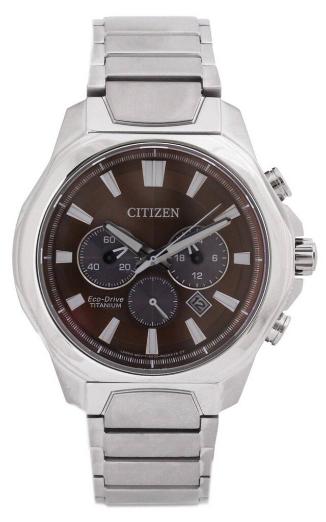 Citizen Chronograph Brown Dial Titanium Eco-Drive CA4320-51W 100M Men’s Watch