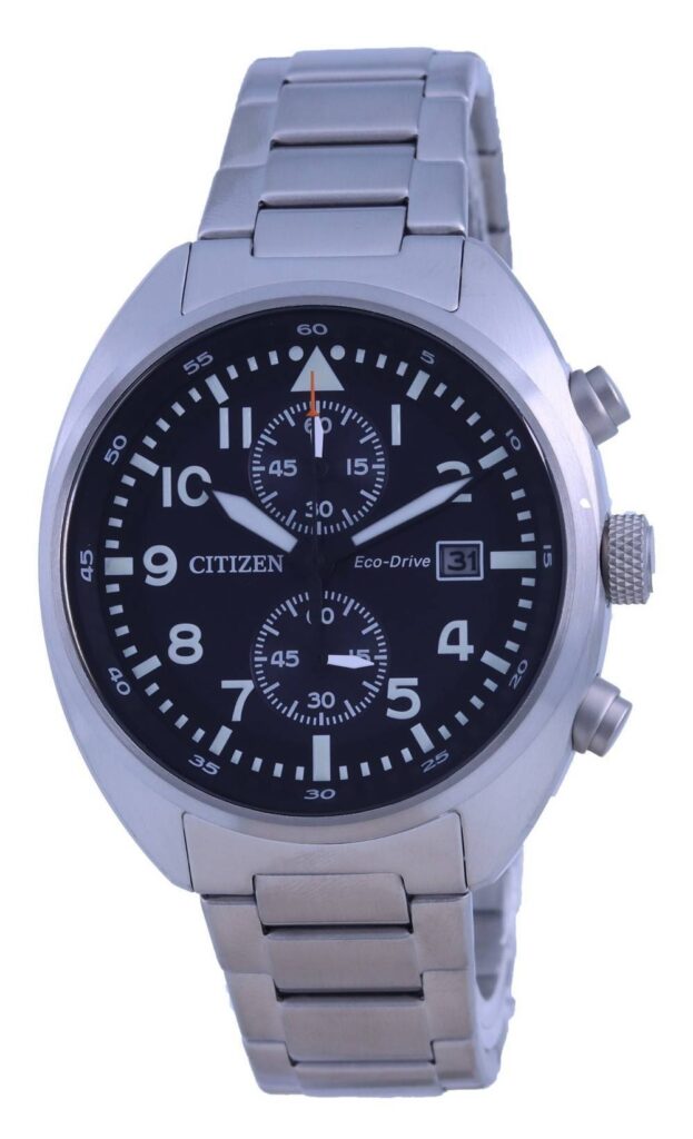 Citizen Chronograph Black Dial Stainless Steel Eco-Drive CA7040-85E 100M Men’s Watch