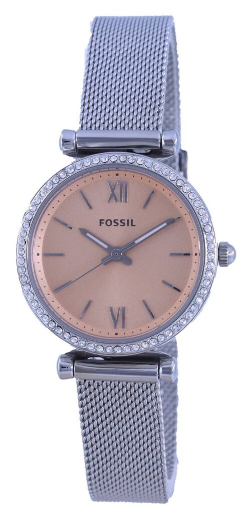Fossil Carlie Mini Crystals Accents Pink Dial Quartz ES5088 Women’s Watch