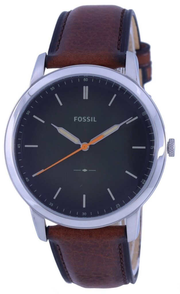 Fossil The Minimalist Green Dial Leather Strap Quartz FS5870 Men’s Watch