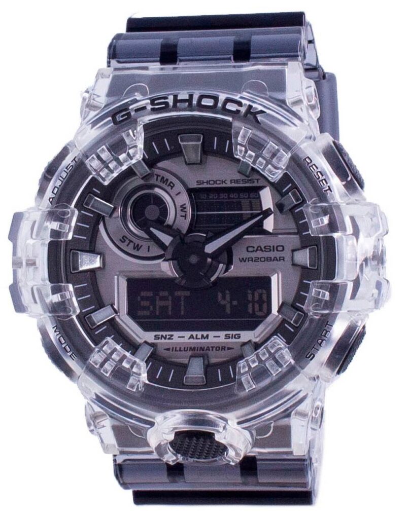 Casio G-Shock Special Color Analog Digital Clear Skeleton Diver’s GA-700SK-1A GA700SK-1A 200M Men’s Watch