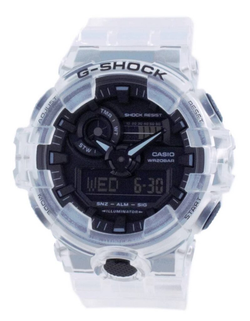 Casio G-Shock Transparent Pack Analog Digital Quartz Diver’s GA-700SKE-7A GA700SKE-7 200M Men’s Watch