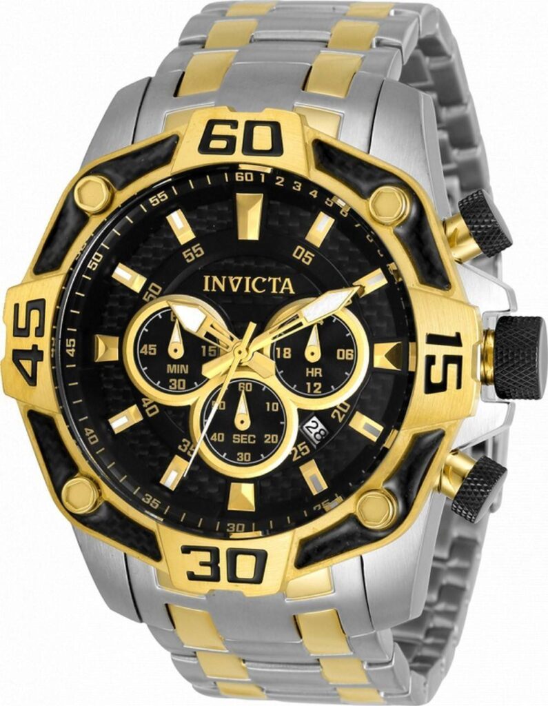 Invicta Pro Diver Chronograph Two Tone Stainless Steel Quartz 33853 100M Men’s Watch