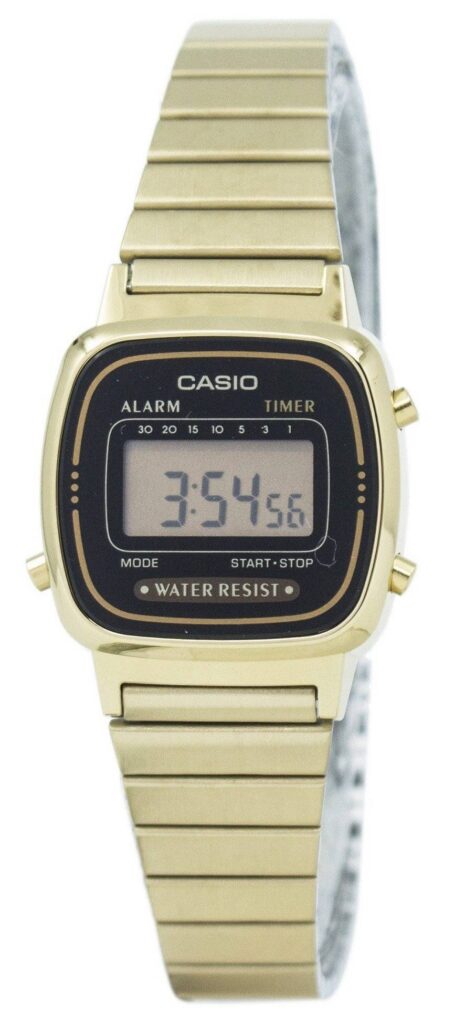 Casio Digital Stainless Steel Alarm Timer LA670WGA-1DF LA670WGA-1 Women’s Watch