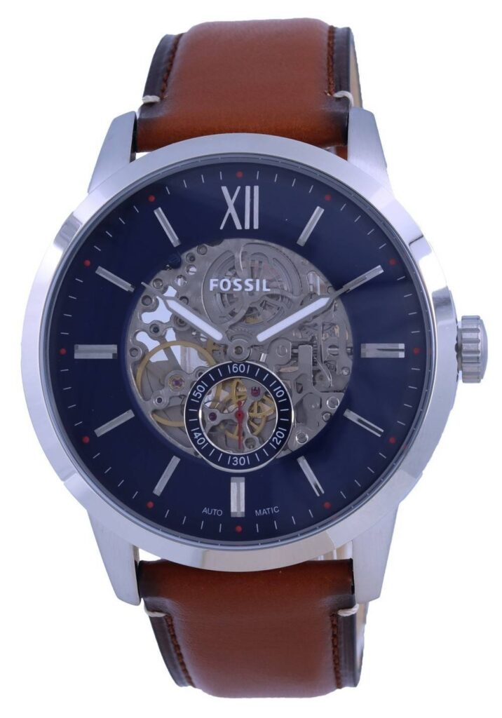 Fossil Townsman Skeleton Dial Leather Automatic ME3154 Men’s Watch