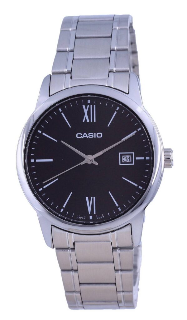 Casio Black Dial Stainless Steel Analog Quartz MTP-V002D-1B3 MTPV002D-1 Men’s Watch