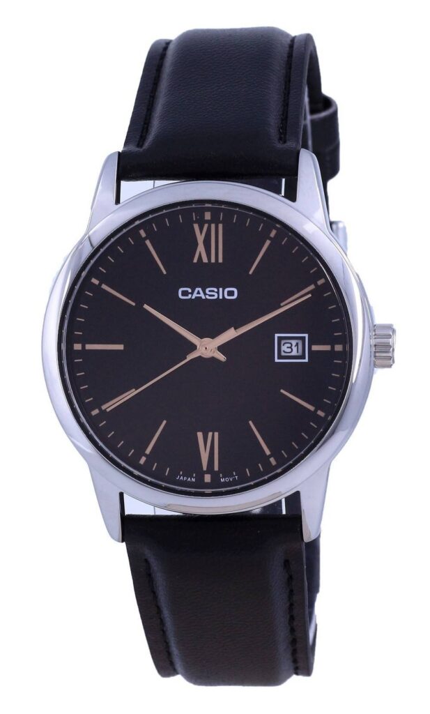 Casio Black Dial Stainless Steel Analog Quartz MTP-V002L-1B3 MTPV002L-1 Men’s Watch