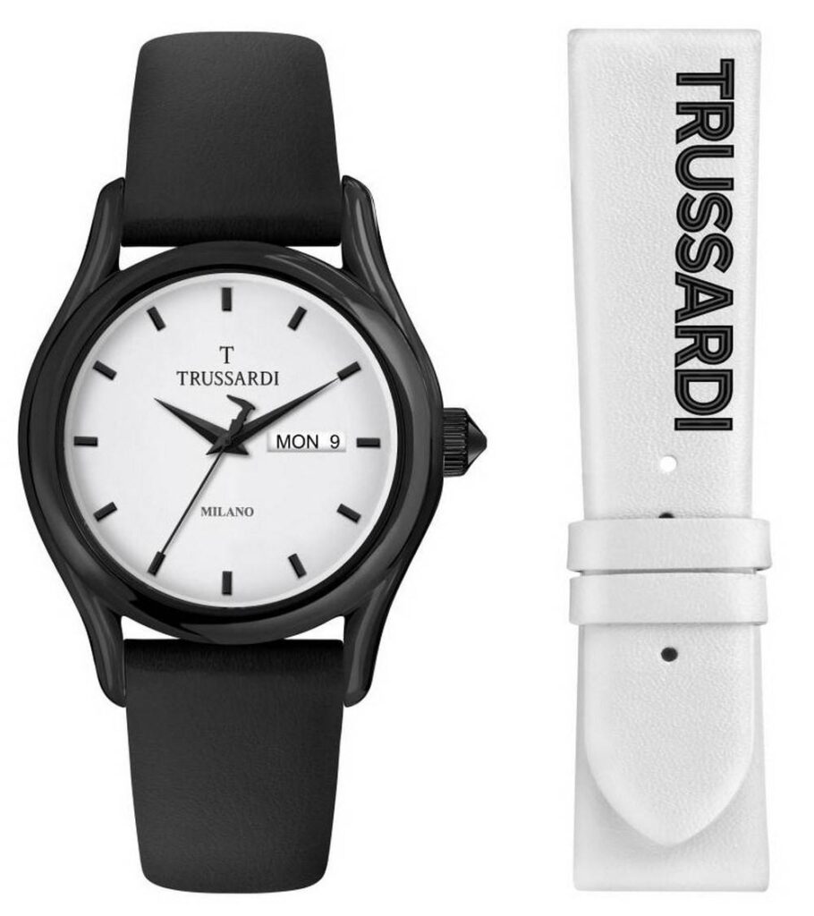 Trussardi T-Light White Dial Leather Strap Quartz R2451127012 Men’s Watch