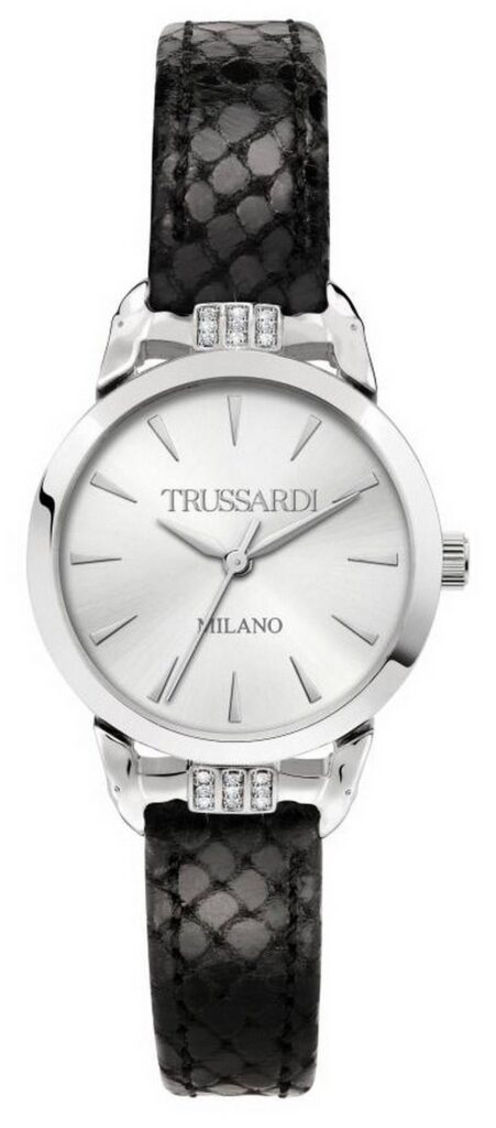 Trussardi T-Original Silver Dial Leather Strap Quartz R2451142501 Women’s Watch