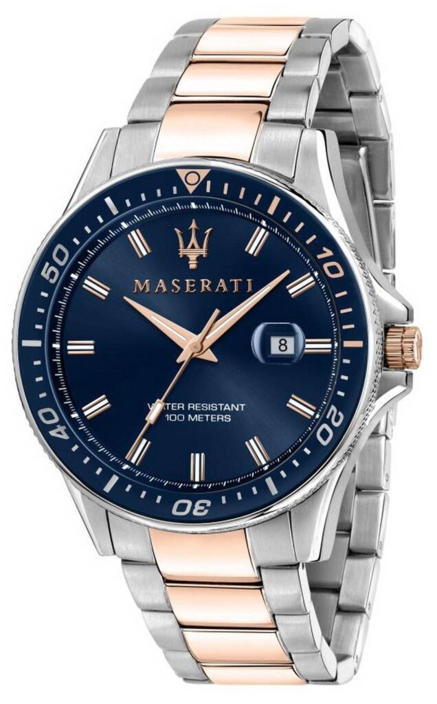 Maserati Sfida Blue Dial Two Tone Stainless Steel Quartz R8853140003 100M Men’s Watch