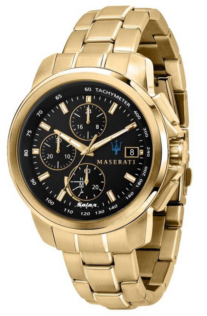 Maserati Successo Chronograph Gold Tone Stainless Steel Solar R8873645002 Men’s Watch