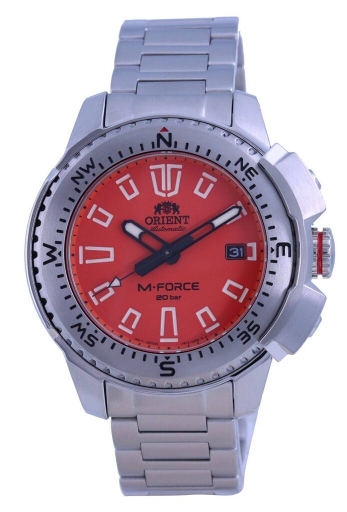 Orient M-Force Orange Dial Stainless Steel Automatic Diver’s RA-AC0N02Y10B 200M Men’s Watch