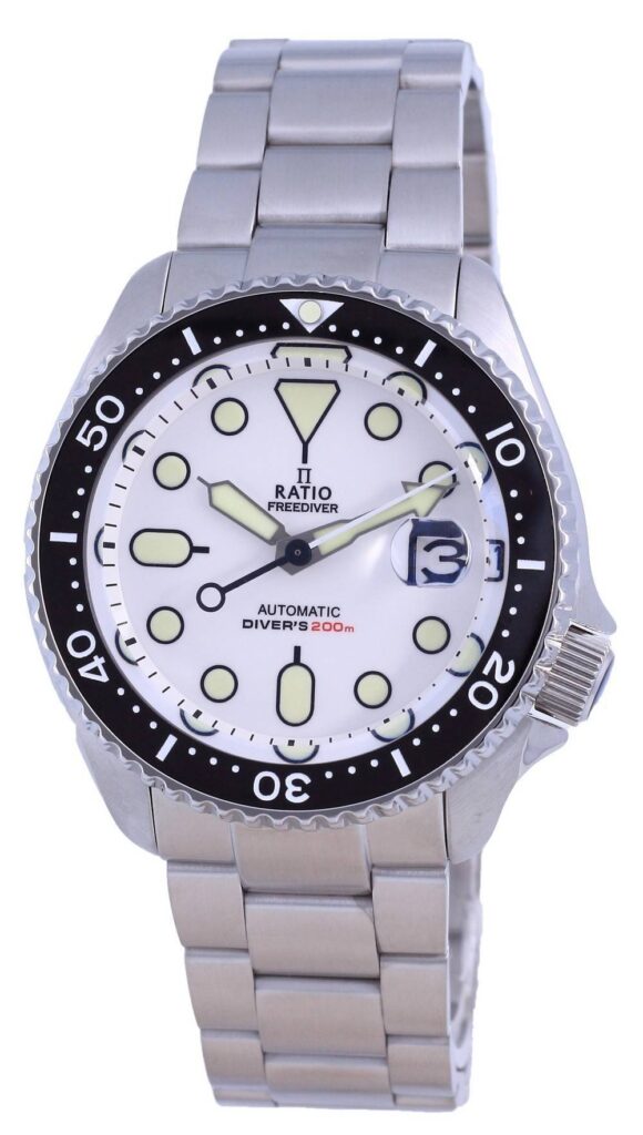 Ratio FreeDiver White Dial Sapphire Crystal Stainless Steel Automatic RTB209 200M Men’s Watch