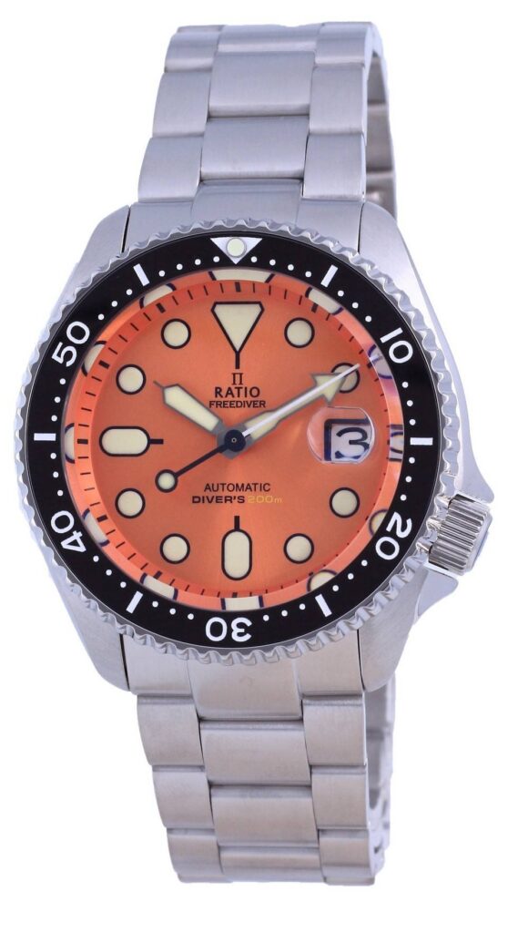Ratio FreeDiver Orange Dial Sapphire Crystal Stainless Steel Automatic RTB214 200M Men’s Watch