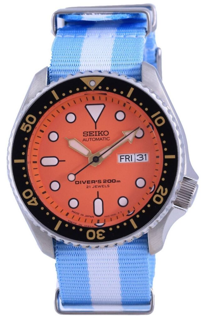 Seiko Automatic Diver’s Japan Made Polyester SKX011J1-var-NATO24 200M Men’s Watch