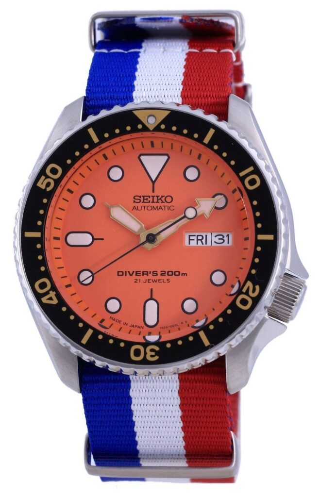 Seiko Automatic Diver’s Japan Made Polyester SKX011J1-var-NATO25 200M Men’s Watch