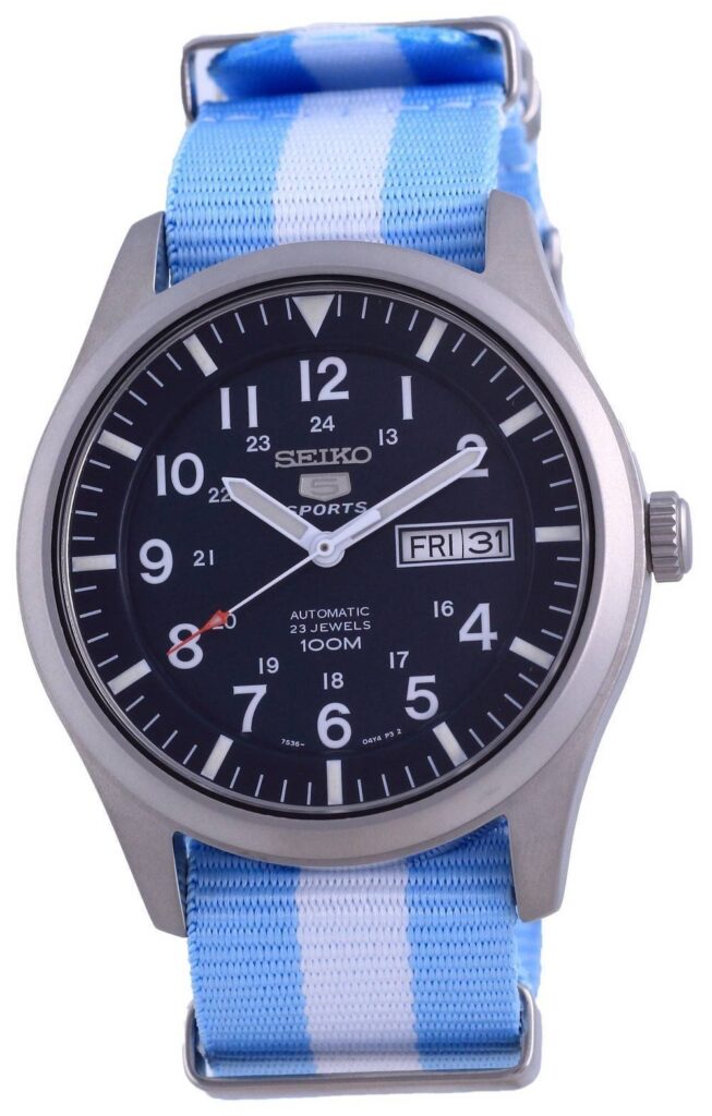 Seiko 5 Sports Automatic Polyester SNZG11K1-var-NATO24 100M Men’s Watch