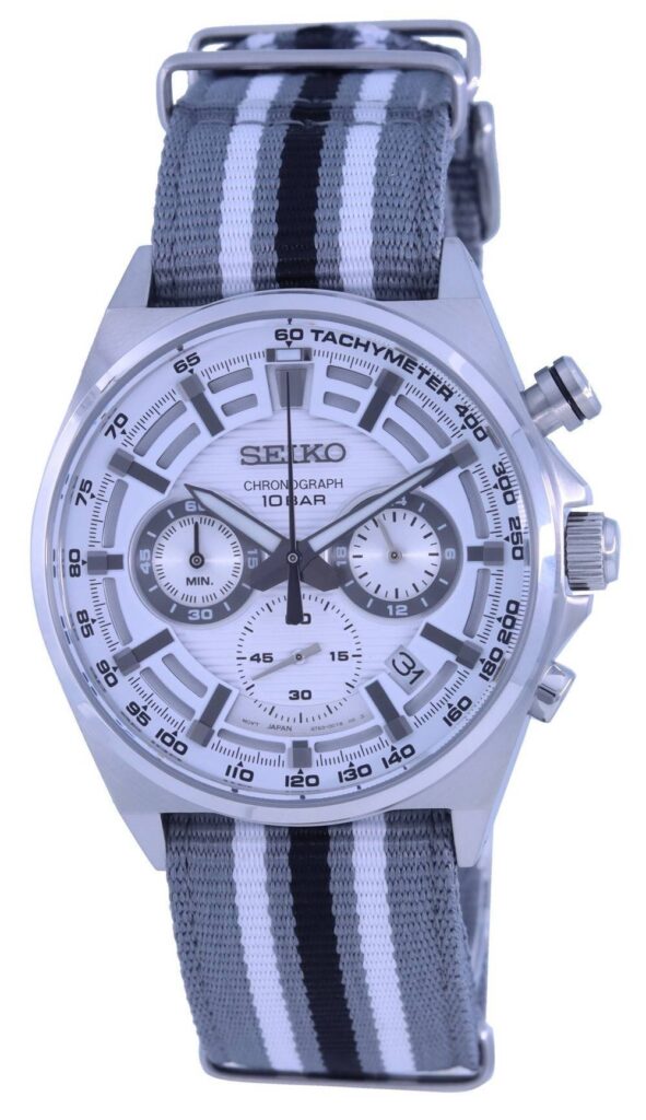Seiko Neo Sports Chronograph White Dial Quartz SSB401 SSB401P1 SSB401 100M Men’s Watch