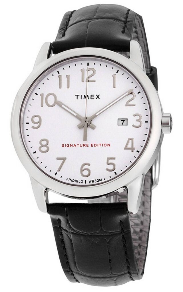 Timex Easy Reader Signature Edition Leather Strap Quartz TW2R64900 Men’s Watch