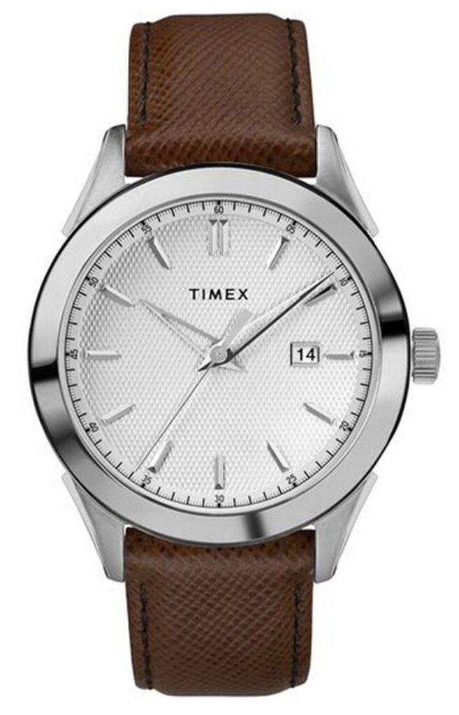 Timex Torrington Silver Dial Leather Strap Quartz TW2R90300 Men’s Watch