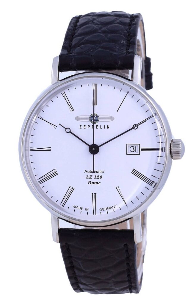 Zeppelin LZ120 Rome White Dial Leather Automatic 7154-4 71544 Men’s Watch